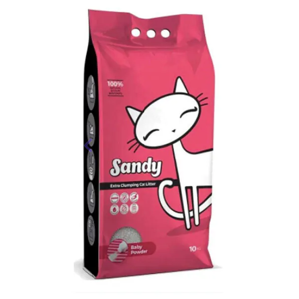 Sandy Cat Litter Doğal Sodyum Bentonit Baby Powder Kedi Kumu 10 Kg - 1