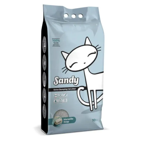 Sandy Cat Litter Doğal Sodyum Bentonit Marsilya Sabunlu Kedi Kumu 10 Kg - 1