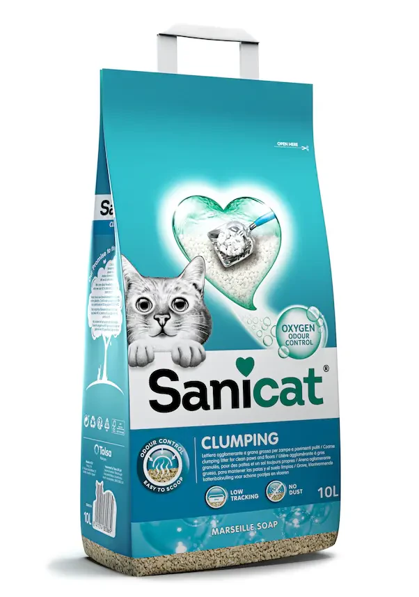 Sanicat Active Clumping White Marsilya Sabunlu Kedi Kumu 10 L - 1