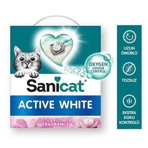 SaniCat Active White Lotus Ultra Topaklanan Kedi Kumu 10 Lt - 4