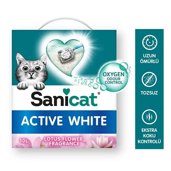 SaniCat Active White Lotus Ultra Topaklanan Kedi Kumu 10 Lt - 4
