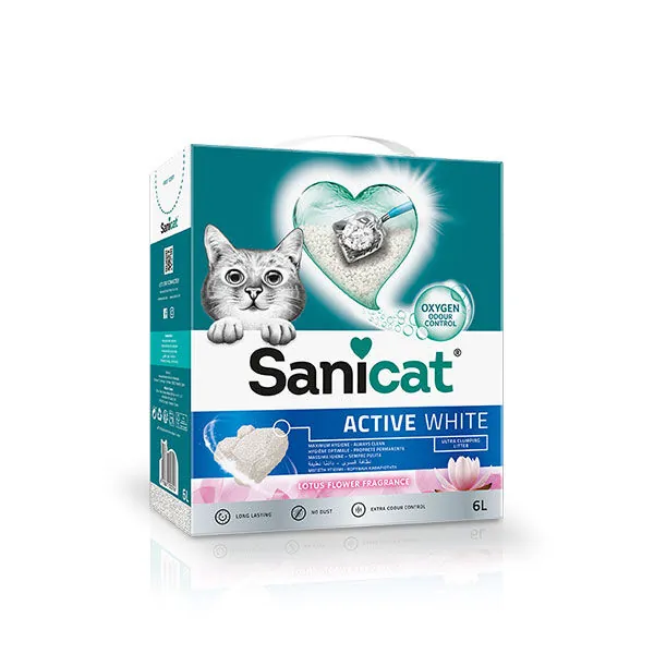 SaniCat Active White Lotus Ultra Topaklanan Kedi Kumu 6 LT - 1