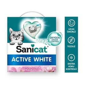 SaniCat Active White Lotus Ultra Topaklanan Kedi Kumu 6 LT - 4