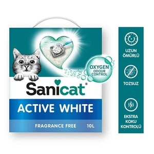 Sanicat Active White Ultra Topaklanan Oksijen Control Kedi Kumu 10 Lt - 4