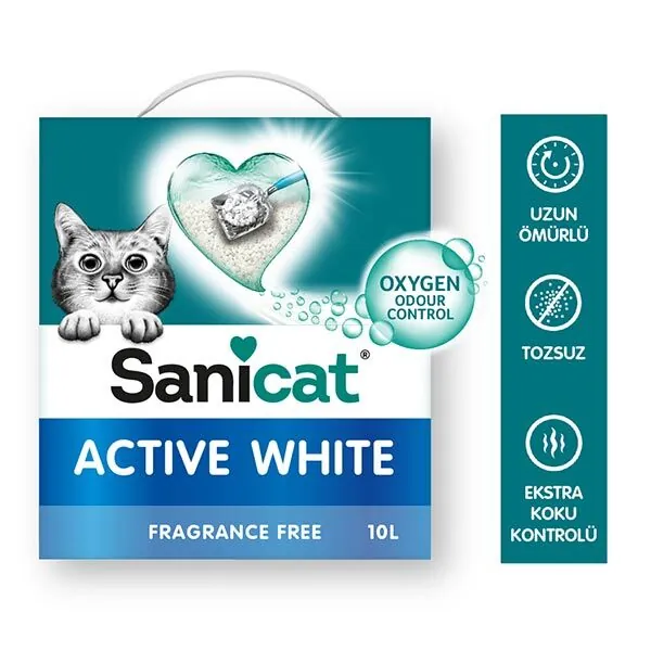 Sanicat Active White Ultra Topaklanan Oksijen Control Kedi Kumu 10 Lt - 4