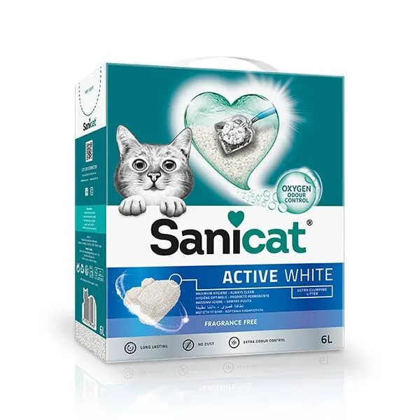 Sanicat Active White Ultra Topaklanan Oksijen Control Kedi Kumu 6 Lt - 1