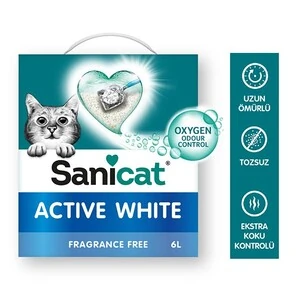Sanicat Active White Ultra Topaklanan Oksijen Control Kedi Kumu 6 Lt - 4