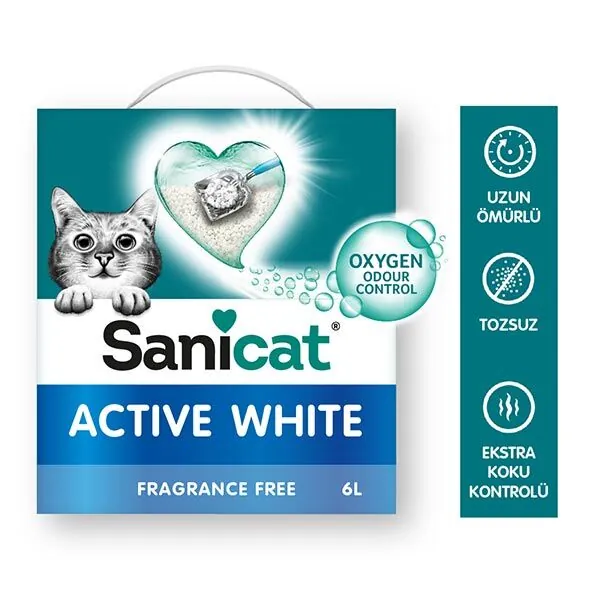 Sanicat Active White Ultra Topaklanan Oksijen Control Kedi Kumu 6 Lt - 4