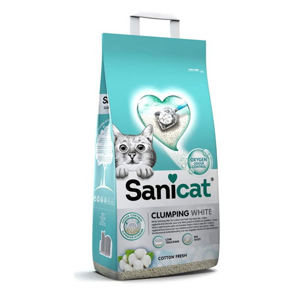 Sanicat Clumping White Cotton Fresh Oksijen Kontrol Kedi Kumu 10 Lt - 1
