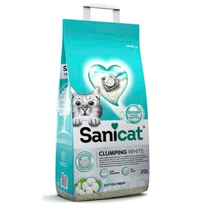 Sanicat Clumping White Pamuk Kokulu Kedi Kumu 20 L