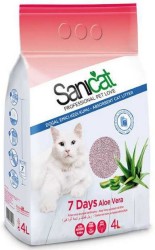 SaniCat Tozsuz Aloe Veralı Kedi Kumu 4 LT