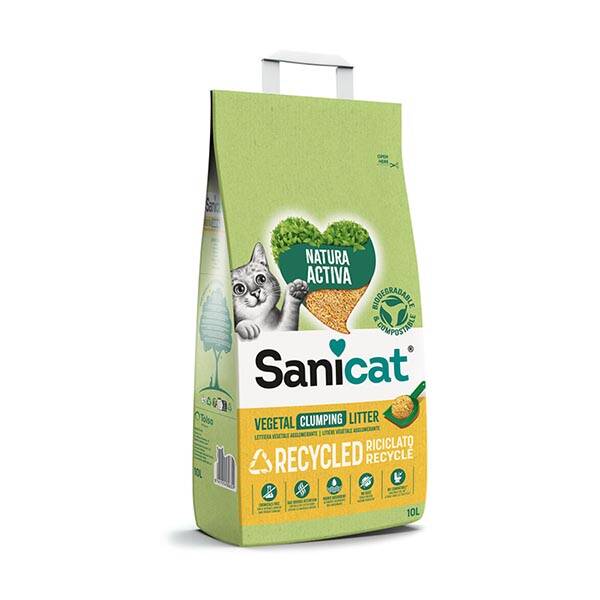 Sanicat Vegetal Clumping Doğada Çözünebilen Topaklanan Doğal Kedi Kumu 10 Lt - 1