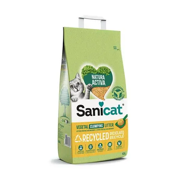 Sanicat Vegetal Clumping Doğada Çözünebilen Topaklanan Doğal Kedi Kumu 10 Lt - 1