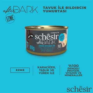 Schesir After Dark Tavuklu ve Bıldırcın Yumurtalı Pate Tam ve Dengeli Yetişkin Kedi Yaş Maması 80 g - 5