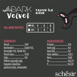 Schesir After Dark Pouch Tavuk ve Sığır Etli Tahılsız Yetişkin Kedi Konservesi 80gr - 3