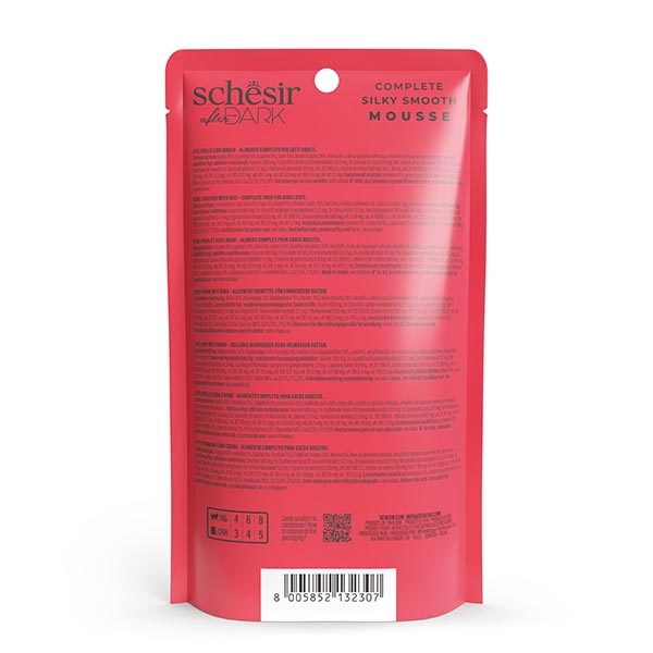Schesir After Dark Tavuklu ve Sığır Etli Mus Tam ve Dengeli Yetişkin Kedi Yaş Maması 80 g - 2