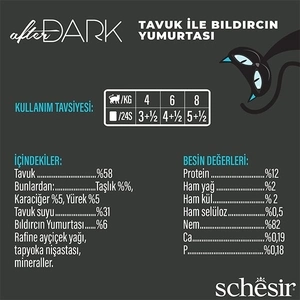 Schesir After Dark Tavuk ve Bıldırcın Yumurtalı Tahılsız Yaş Kedi Maması 80 Gr - 3