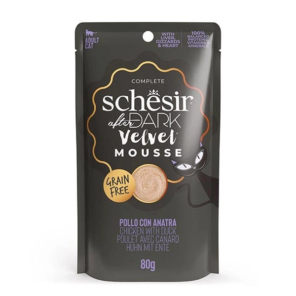Schesir After Dark Tavuk ve Ördek Etli Pouch Yaş Kedi Maması 80 Gr - 1