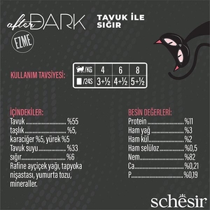 Schesir After Dark Tavuklu ve Sığır Etli Pate Tam ve Dengeli Yetişkin Kedi Yaş Maması 80 g - 3
