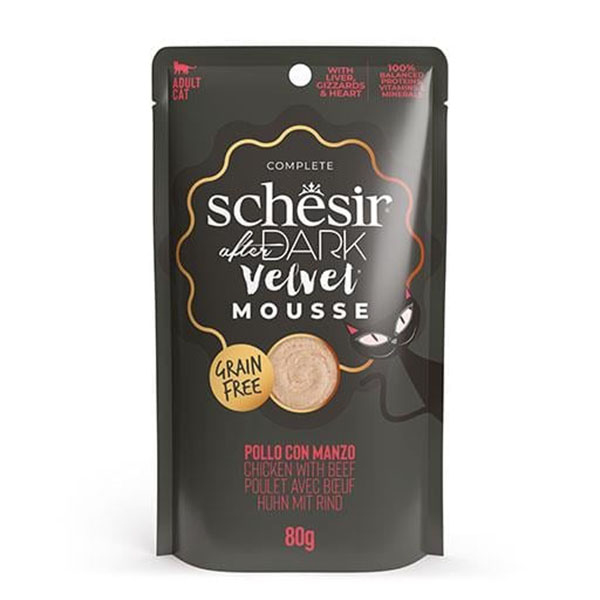 Schesir After Dark Pouch Tavuk ve Bıldırcın Yumurtalı Tahılsız Yetişkin Kedi Yaş Maması 80gr - 1