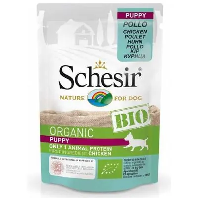 Schesir Bio Range Tavuklu Pouch Yavru Köpek Konservesi 85 Gr - 1