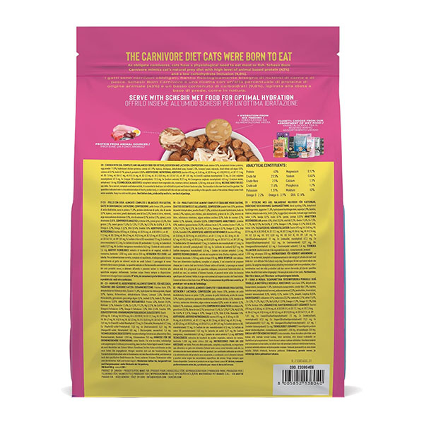 Schesir Born Carnivore Tavuklu ve Yumurtalı Tahılsız Yavru Kedi Kuru Maması 1,25 kg - 2