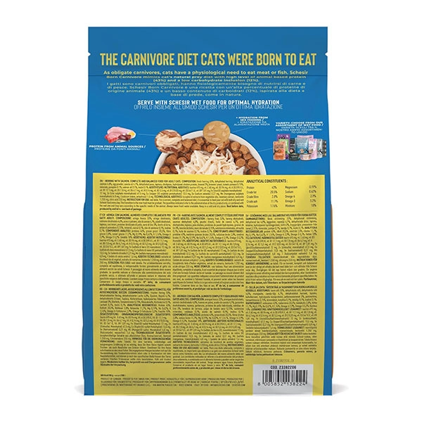 Schesir Born Carnivore Somonlu ve Ringa Balıklı Tahılsız Kedi Maması 1,25 Kg - 2