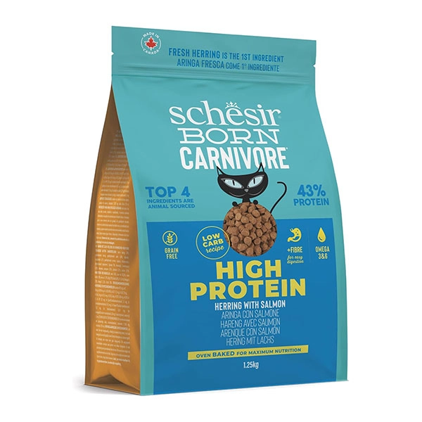 Schesir Born Carnivore Somonlu ve Ringa Balıklı Tahılsız Kedi Maması 1,25 Kg - 1