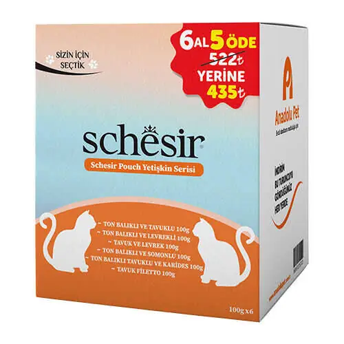 Schesir Deniz Mahsulleri Serisi Kedi Konservesi 85 gr 6 al 5 öde - 1