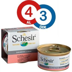 Schesir Doğal Somonlu Yaş Kedi Maması 85 GR * 4 Adet