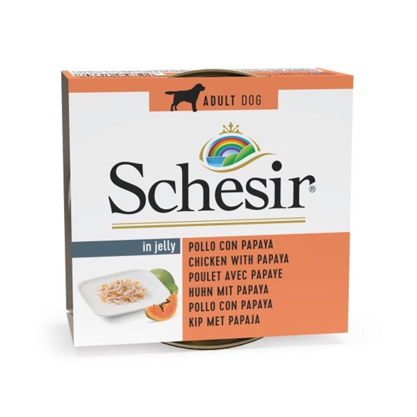 Schesir Fruit Tavuk ve Papaya Köpek Yaş Maması 150 GR - 1