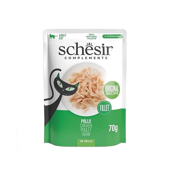 Schesir Jelly Tavuk Filetolu Jöle İçinde Tamamlayıcı Yetişkin Kedi Yaş Maması 85 g - 1