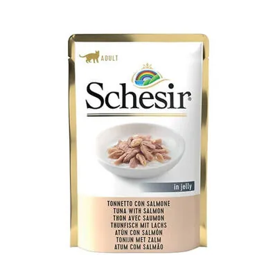 Schesir Jelly Ton Balıklı Somonlu Pouch Kedi Konservesi 85 Gr - 1