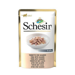 Schesir Complete Nutrition Ton Balıklı ve Somonlu Jöle İçinde Tam ve Dengeli Yetişkin Kedi Yaş Maması 85 g