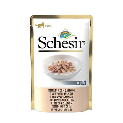 Schesir Complete Nutrition Ton Balıklı ve Somonlu Jöle İçinde Tam ve Dengeli Yetişkin Kedi Yaş Maması 85 g - 1