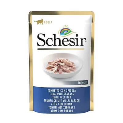 Schesir Jelly Ton Balıklı ve Levrekli Pouch Kedi Konservesi 85 Gr - 1
