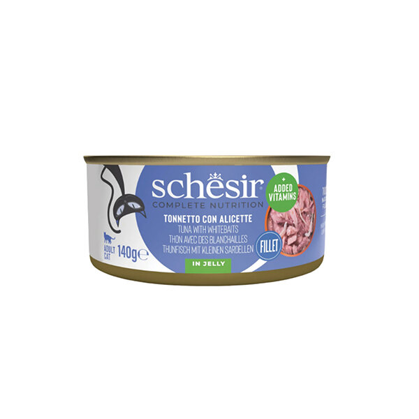 Schesir Jöle İçinde Ton Balıklı ve Ringa Balıklı Yetişkin Kedi Konservesi 140gr - 1