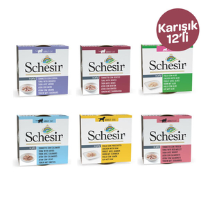 Schesir Karışık Yaş Maması Yetişkin Kedi Maması 12 X 85 Gr