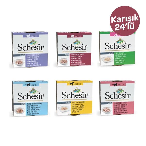 Schesir Karışık Konserve Yetişkin Kedi Maması 24 X 85 Gr - 1