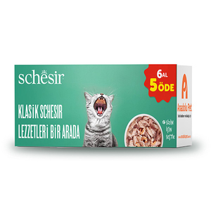 Schesir Karışık Yaş Maması Yetişkin Kedi Maması 6 X 85 Gr