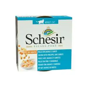 Schesir Salads Poke Tavuk, Ananas, Havuçlu Kedi Konservesi 85 gr