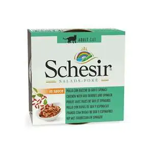 Schesir Salads Poke Tavuk, Gojiberry, Ispanaklı Kedi Konservesi 85 gr