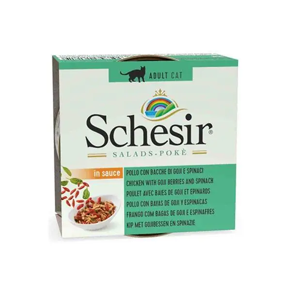 Schesir Salads Poke Tavuk, Gojiberry, Ispanaklı Kedi Konservesi 85 gr - 1