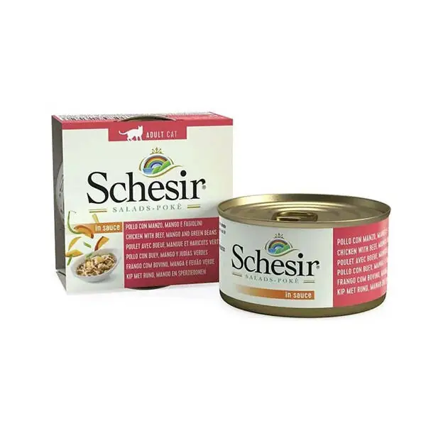 Schesir Salads Poke Tavuk, Sığır, Mango, Fasulyeli Kedi Konservesi 85 gr - 1