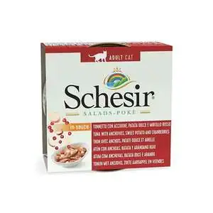 Schesir Salads Poke Ton, Hamsi, Tatlı Patates, Yaban Mersinli Kedi Konservesi 85 gr