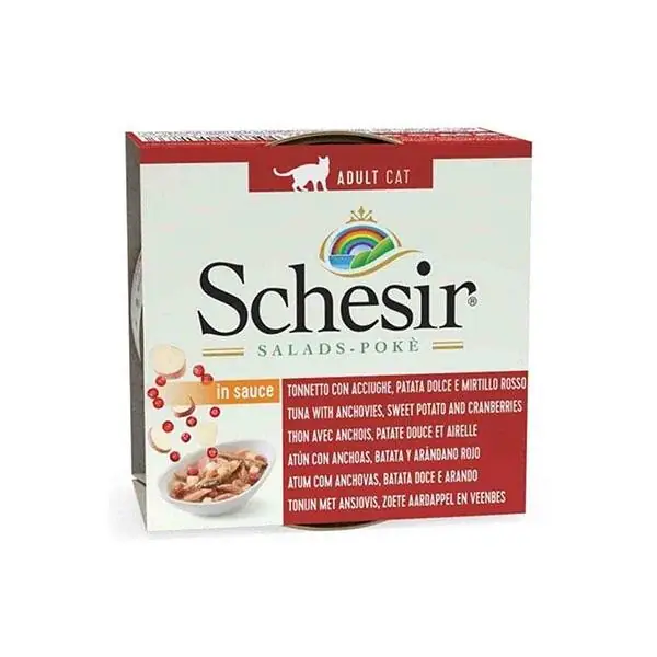 Schesir Salads Poke Ton, Hamsi, Tatlı Patates, Yaban Mersinli Kedi Konservesi 85 gr - 1
