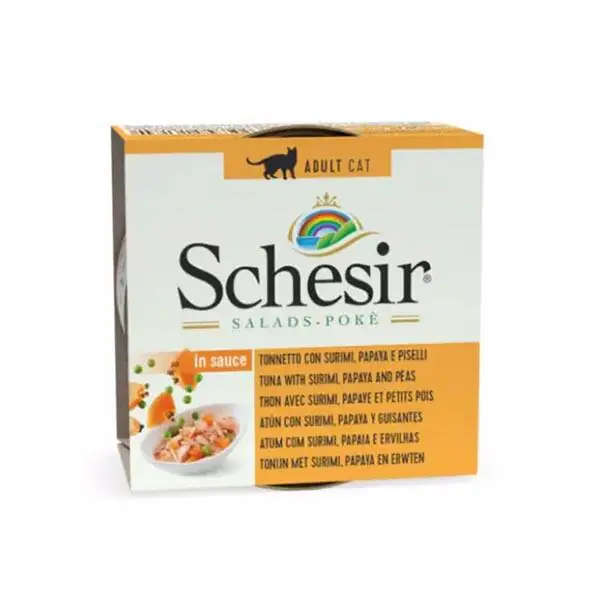 Schesir Salads Poke Ton, Surimi, Papaya, Bezelyeli Kedi Konservesi 85 gr - 1