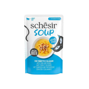 Schesir Soup Ton Balıklı ve Kalamarlı Tamamlayıcı Yetişkin Kedi Çorbası 40 g