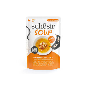 Schesir Soup Ton Balıklı, Havuçlu ve Balkabaklı Tamamlayıcı Yetişkin Kedi Çorbası 40 g
