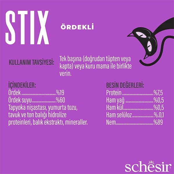 Schesir Stix Ördekli Sıvı Kedi Ödülü 6x15 Gr - 3